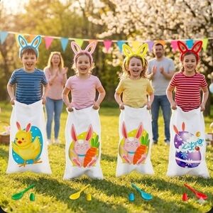 Easter Bunny Sack Race And Party Set - Multicolor New MSRP $40